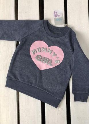 Реглан primark трикотажний утеплений нарядний для дівчинки baby 1-1,5 року(86 см)2 фото