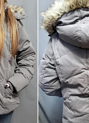 Пуховик куртка зимняя на пуху с капюшоном fat face down jacket uk14 original2 фото
