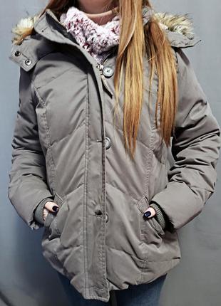 Пуховик куртка зимняя на пуху с капюшоном fat face down jacket uk14 original9 фото