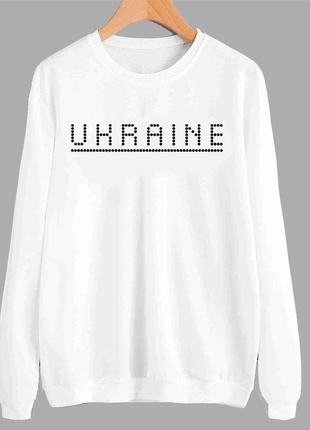 Світшот білий із патріотичним принтом "ukraine. україна" push it