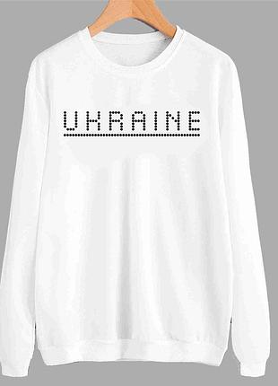 Свитшот белый с патриотическим принтом "ukraine. украина" push it