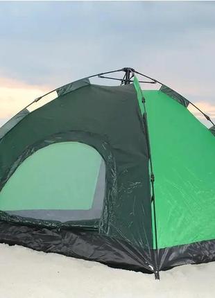 Автоматическая палатка 4-х местная 2х2м зеленая3 фото