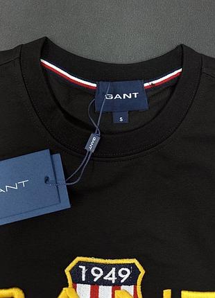 Світшот gant чорний чоловічий / якісні кофти на чоловіка в чорні гент6 фото