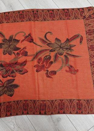 Двосторонній широкий шарф* палантин в квітковий принт( 70 см х 180 cm)3 фото