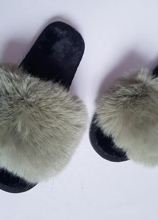Тапочки пушистые комнатные