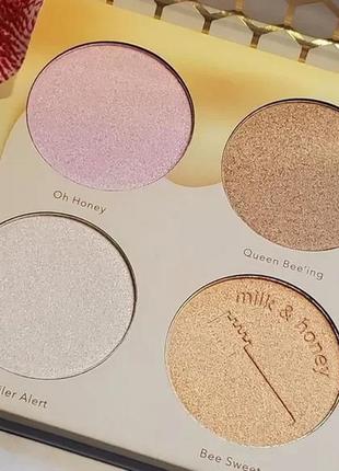 Палетка хайлайтерів beauty bakerie milk & honey highlighter palette 4 x 5 г1 фото