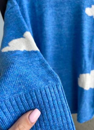 Крутой свитер, р.уни, машинная вязка, синий2 фото
