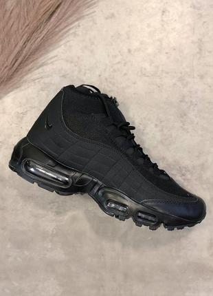 Стильные мужские кроссовки nike light air max 95 sneakerboot black premium чёрные