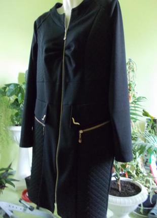 Сукня медини чорне--блискавка. вставки-стеганний трикотаж.1 фото