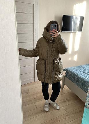 Пуховик оверсайз подовжений zara9 фото