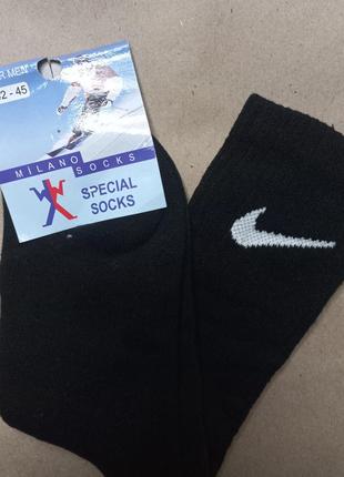 Шкарпетки теплі зимові (махра), в стилі nike термо чорні4 фото