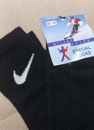 Шкарпетки теплі зимові (махра), в стилі nike термо чорні7 фото
