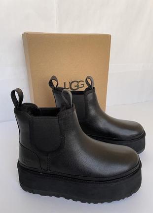 Новые кожаные ботинки neumel platform chelsea boot ugg / угг3 фото