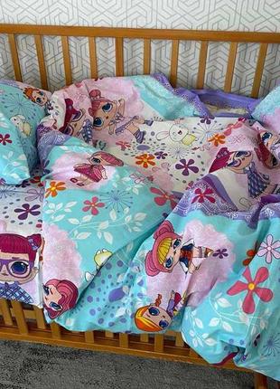 Приятный на ощупь детский комплект постельного белья бязь разные цвета3 фото