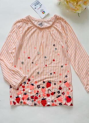 Красивая блузочка на девочку 5-6 лет. 1/размер: 110, 116, 122/2бренд: topolino (неместья)