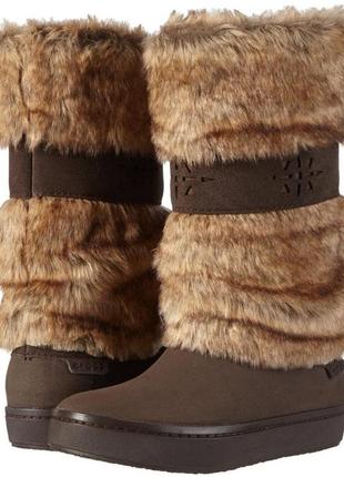 Зимові чоботи черевики crocs modessa ladies furry boots 14647 w51 фото