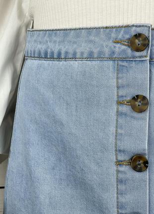 Голубая джинсовая юбкамини на пуговицах 1+1=38 фото