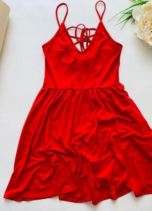 Невероятное платье "in red", на спинке- переплет от h&amp;m\m\pal размер: xs