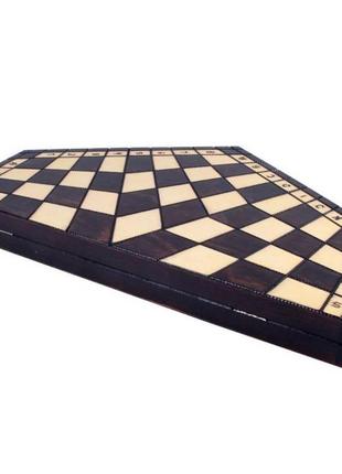 Середні потрійні шахи дерев'яні подарункові для трьох 35 на 35 см madon trojki (163)4 фото