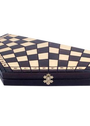 Середні потрійні шахи дерев'яні подарункові для трьох 35 на 35 см madon trojki (163)5 фото