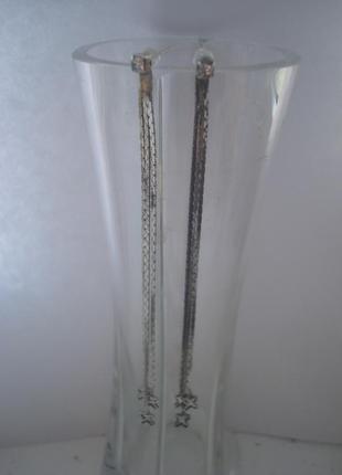 Длинные металлические серьги  гвоздики2 фото