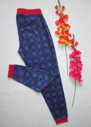 Флисовые теплые мягкие уютные домашние пижамные брюки в сердечки высокая посадка  george4 фото