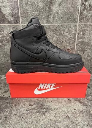 Мужские высокие кожаные кроссовки с мехом nike air force 1 gore tex winter#найк