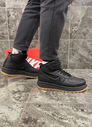 Мужские высокие кожаные кроссовки с мехом nike air force 1 gore tex winter#найк