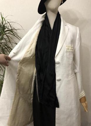 Новый,100%лен,белый тренч,удлинённый жакет,пиджак,пальто,плащ,премиум бренд,riani7 фото