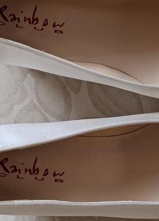 Reinbow club атласные туфельки .цвет жемчужный.10 фото