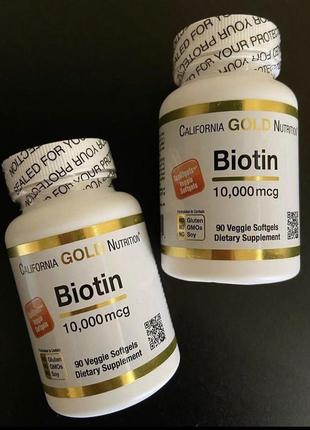 California gold nutrition биотин 10.000 мкг.90 капсул.