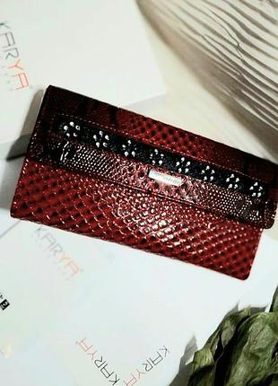 Гаманець шкiряний на багато вiддiлiв легкий тонкий karya