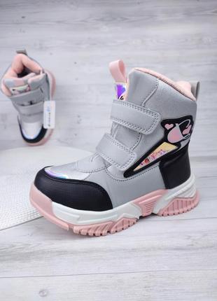 Термо-черевики для дівчинки ❄️ взуття зимове дитяче термочоботи6 фото