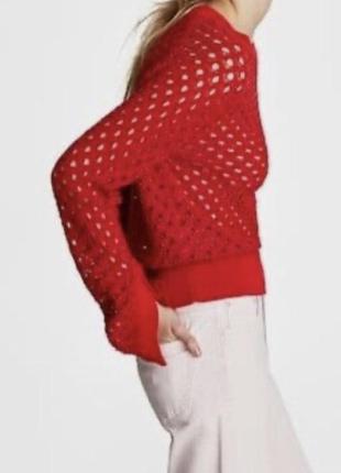 Красный пуловер zara collection
