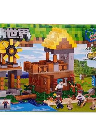 Конструктор майнкрафт ql 2513 фермерський котедж з млином , 621 елемент