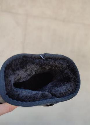 Черные натуральные кожаные кожа угги уги ботинки снегоходы женские itts низкие короткие 23 см 23.5 25.5 см7 фото