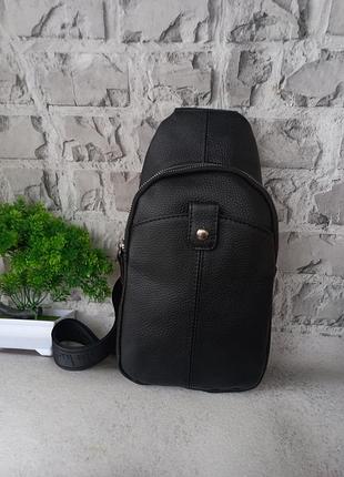 Чоловіча сумка шкіряна бананка слінг