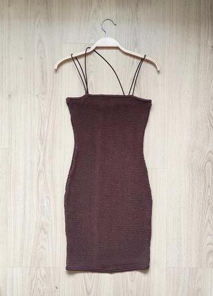 Ультрастрейчевое платье-жатка на тонких бретелях / платье-чулок simmi london