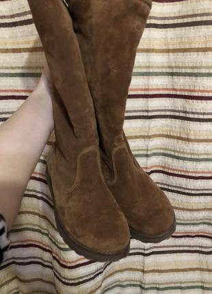 Замшевые зимние сапоги