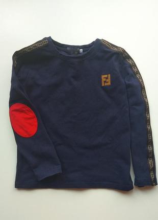 Детский реглан лонгслив с заплатками на локтях, 110-116 см