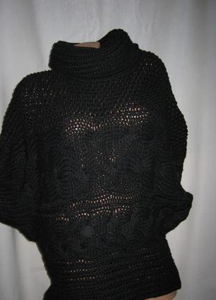 Жіночий чорний светр vila б/в розмір 44-46 крупна в'язка