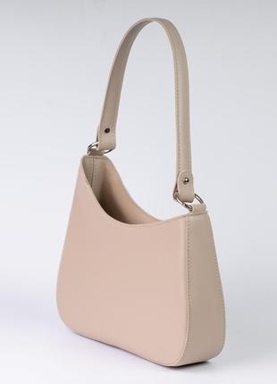 Женская сумка бежевая сумка багет сумка на плечо асимметричная сумка бежевый клатч багет2 фото