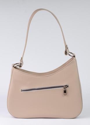 Женская сумка бежевая сумка багет сумка на плечо асимметричная сумка бежевый клатч багет3 фото