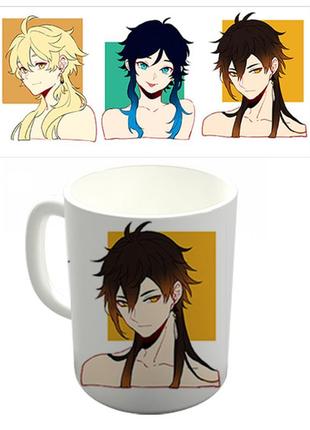 Чашка белая аниме genshin impact (z1339)