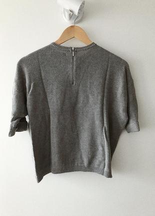 Сірий светр з короткими рукавами (oversize)2 фото