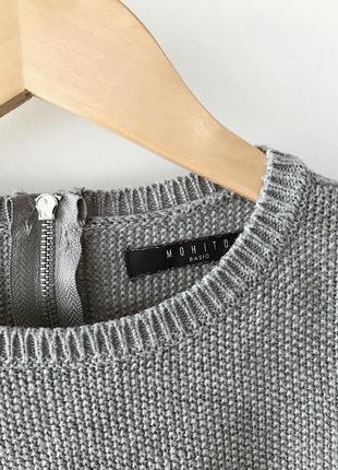 Сірий светр з короткими рукавами (oversize)4 фото