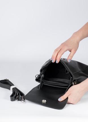 Женская сумка черная сумка черный клатч черная сумочка через плечо кроссбоди