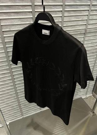 Мужская брендовая футболка burberry черная / качественные футболки для мужчин барбери