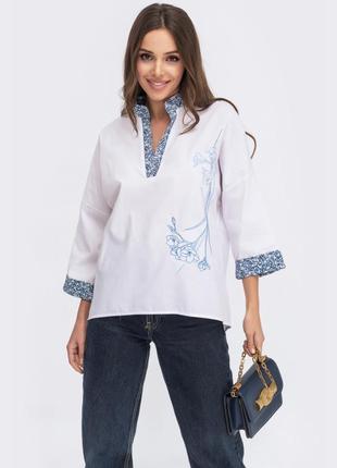 Бавовняна блузка арт. 17749, белый