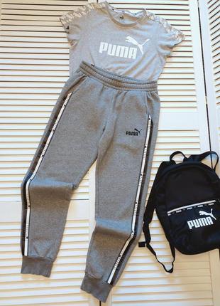 Спортивные штаны джоггеры серые (серый меланж) от puma tape pants
